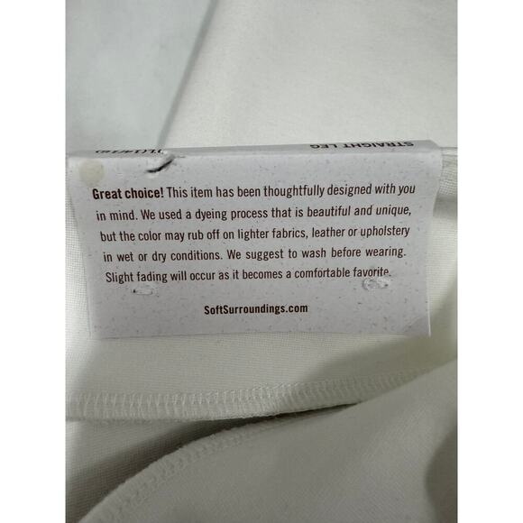 NWT Soft Surroundings White Sadie Scalloped Ankle Pants Size Tall L - Picture 6 of 7